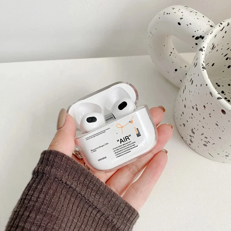 Para Airpods 1, 2, 3 Pro, funda de Airpod de 2 generación, regalo para novio, funda de Airpods blanca elegante y transparente - imagen 3