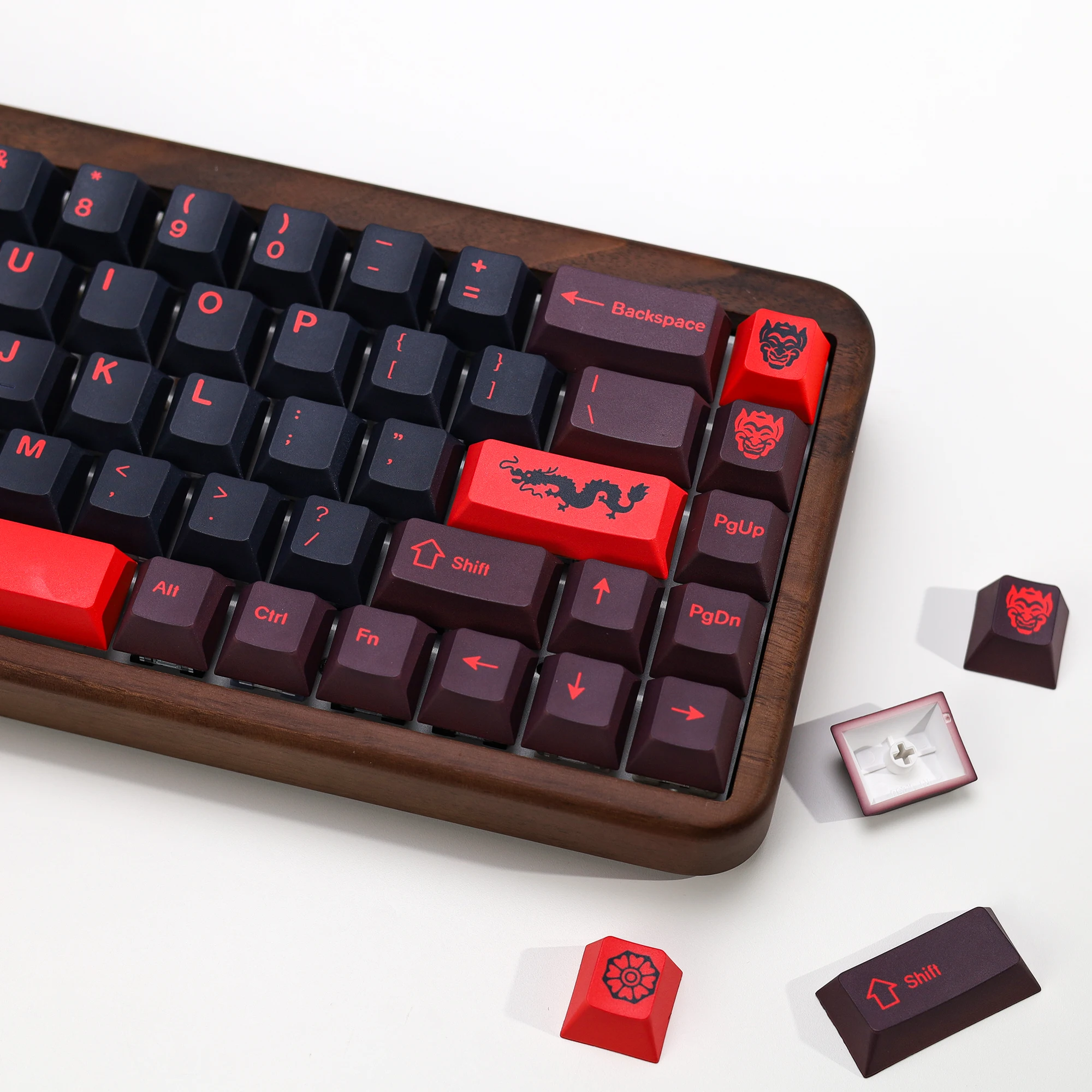 KBDiy 143 teclas/juego de teclas de teclado mecánico PBT GMK Red Dragon Keycap Cherry Profile personalizado para MX Switch 61/64/75/87/104/980 - imagen 5
