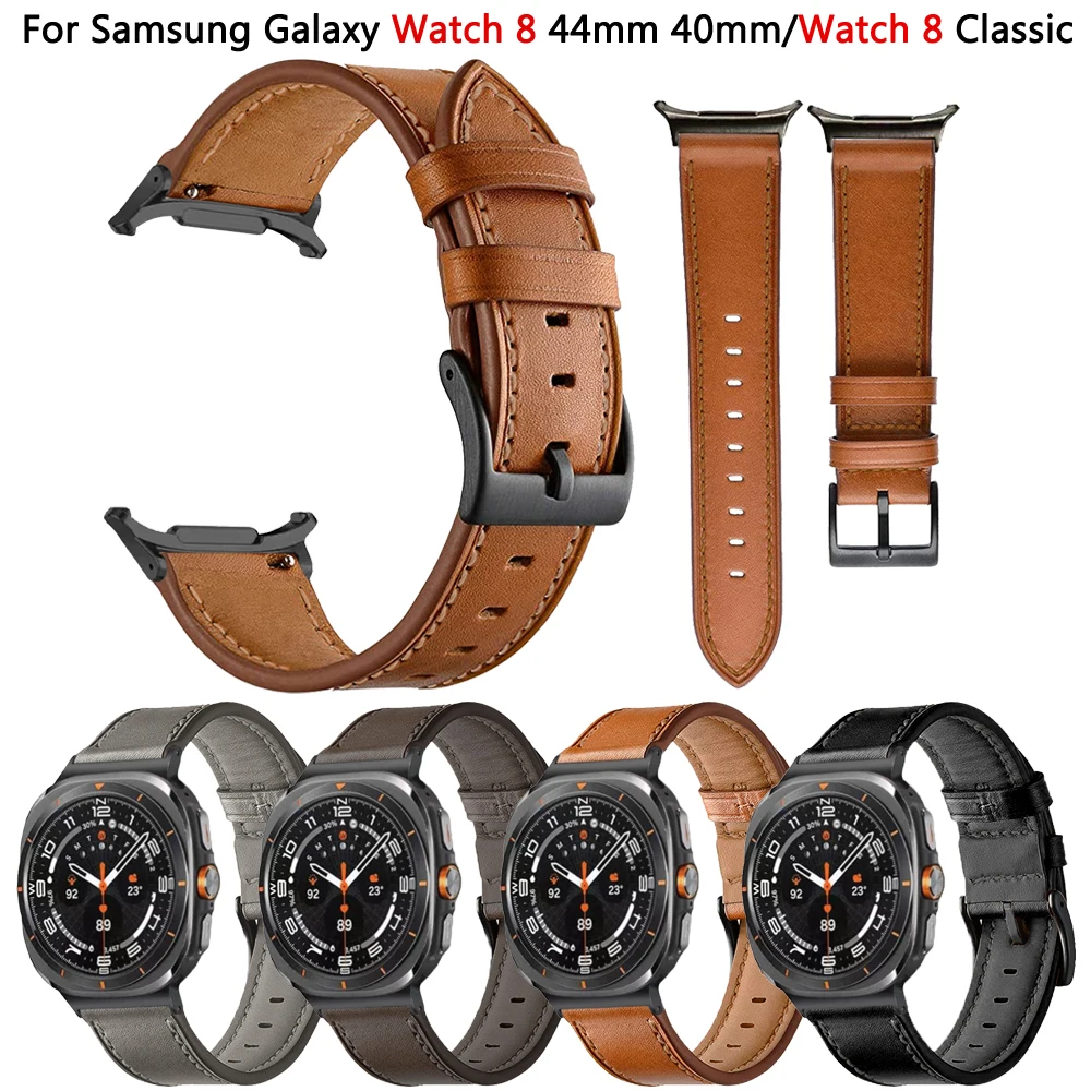 Correa de cuero sintético para Samsung Galaxy Watch 8, pulsera clásica de 40mm y 44mm para Samsung Watch 8, Correa de reloj clásica