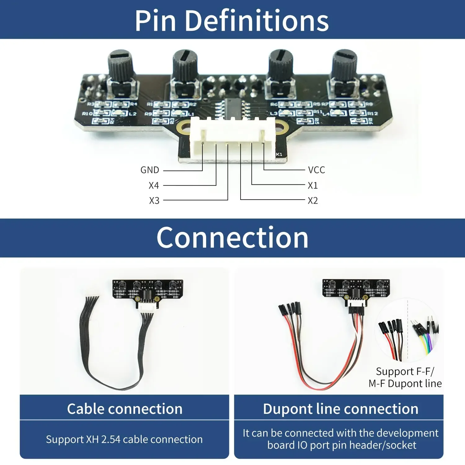Yahboom-Módulo de patrulla de línea de seguimiento de 4 canales, Sensor reflectante infrarrojo para seguimiento de coche Robot inteligente o Kit de aprendizaje de Sensor DIY - imagen 2