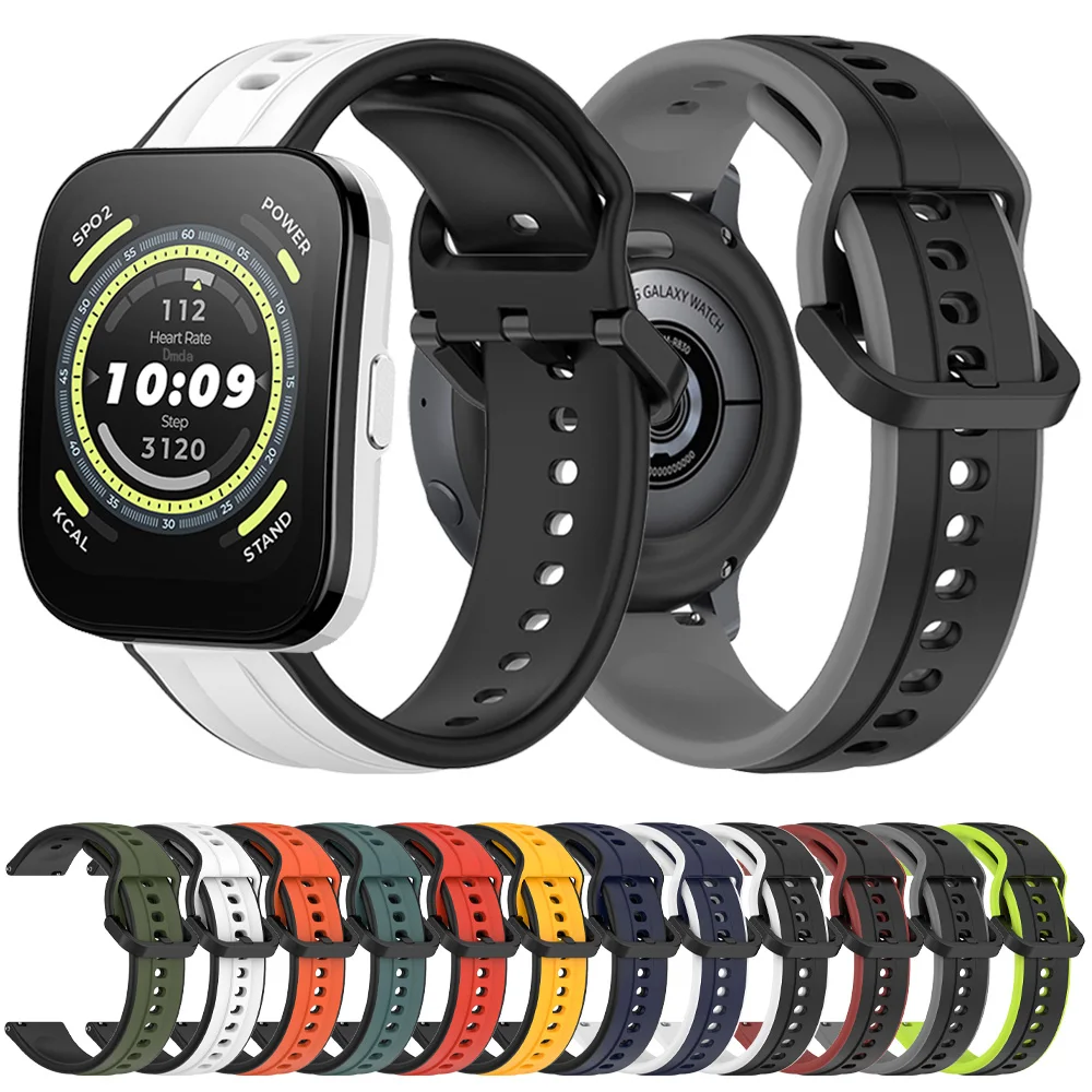 Correa deportiva de silicona para reloj Huami Amazfit GTR 4/GTR 3 Pro 2 2e, banda de 47mm y 42mm, pulsera BIP 5 GTS 4 3 de 20mm y 22mm