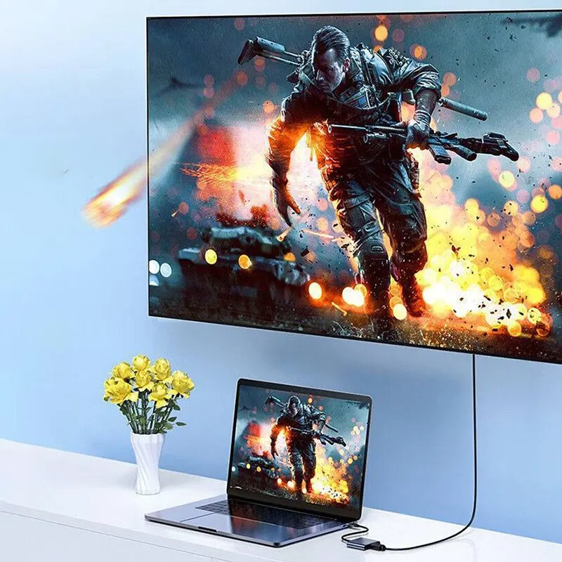 USB C HUB 3 en 1 tipo C 3,0 a estación de acoplamiento compatible con HDMI PD carga rápida 4K HDMI adaptador divisor para MacBook teléfono ordenador - imagen 3