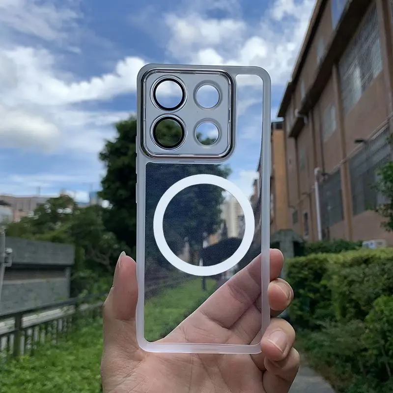 Para Xiaomi Mi 14T Pro funda suave TPU transparente lente magnética funda protectora trasera para Xiaomi Mi 14 14T Pro 14ultra Shell