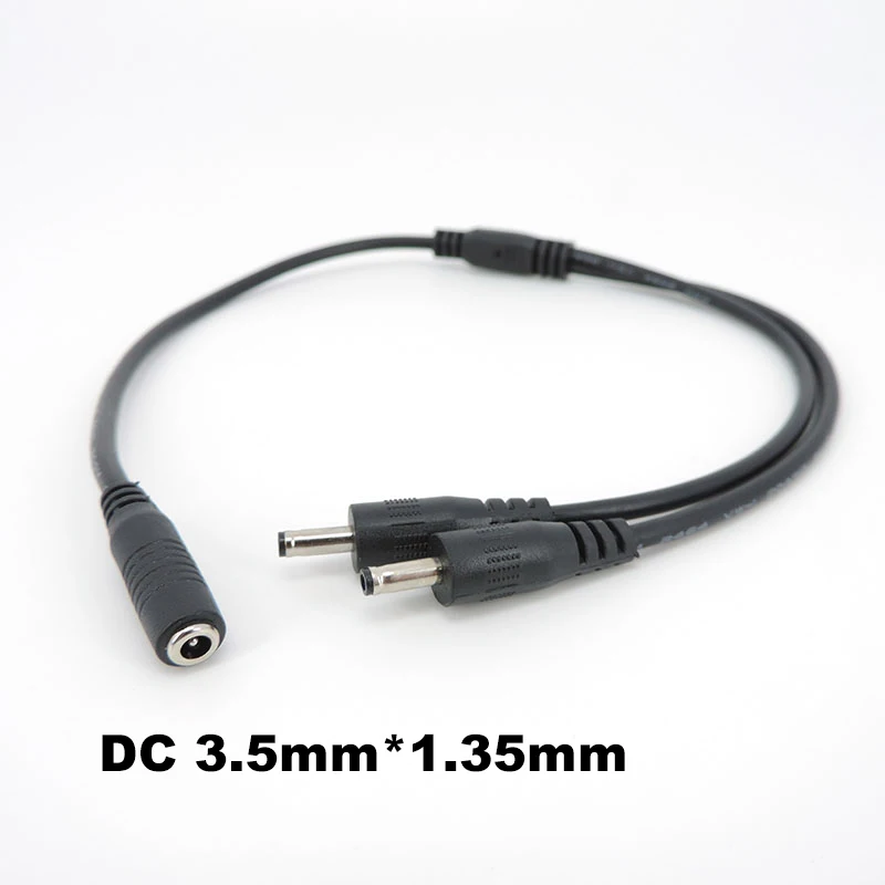 Conector de alimentación de 3,5x1,35mm, Cable divisor macho a 2 vías hembra, Conector de extensión, Cable de carga para enrutador de cámara CCTV