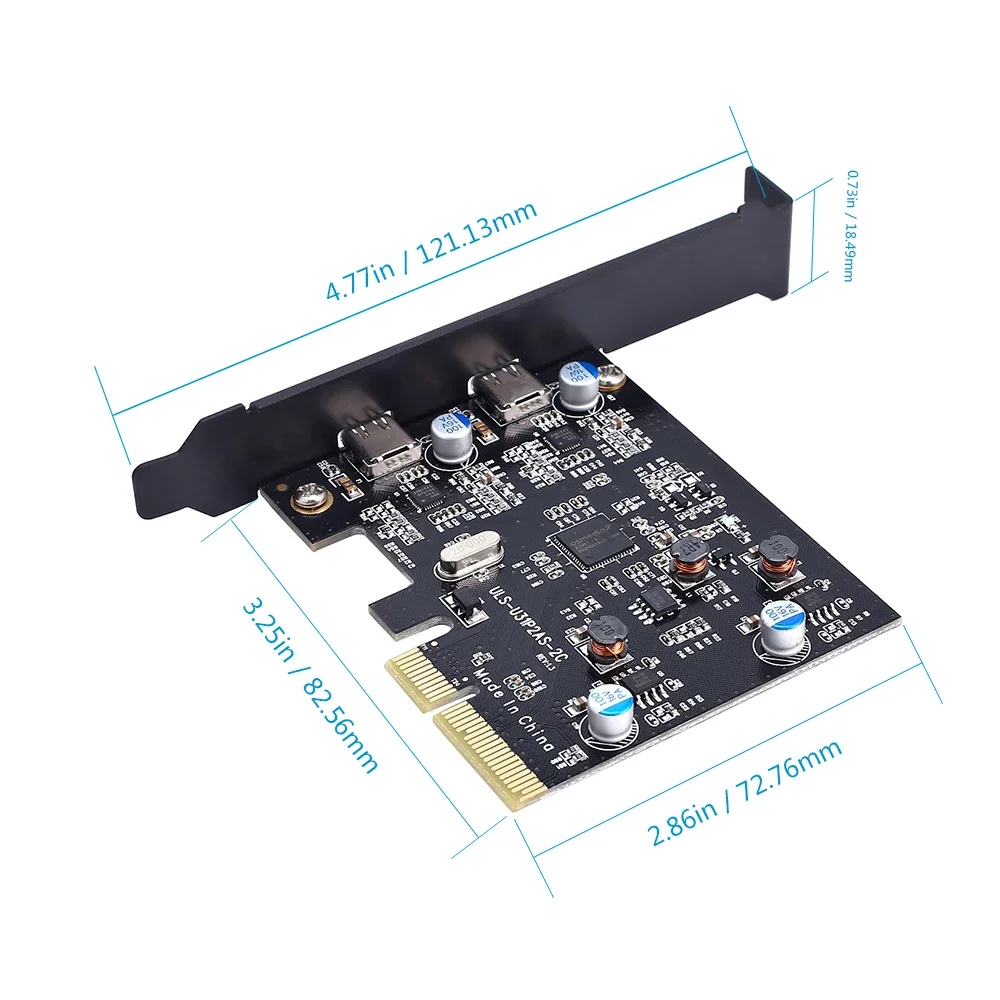 PCIE 4X a USB 3,1 Gen2 10Gbps 2 puertos tipo C adaptador pci-express convertidor tarjeta de expansión Chip ASM1142 para ordenador portátil Dual Typc-c - imagen 5