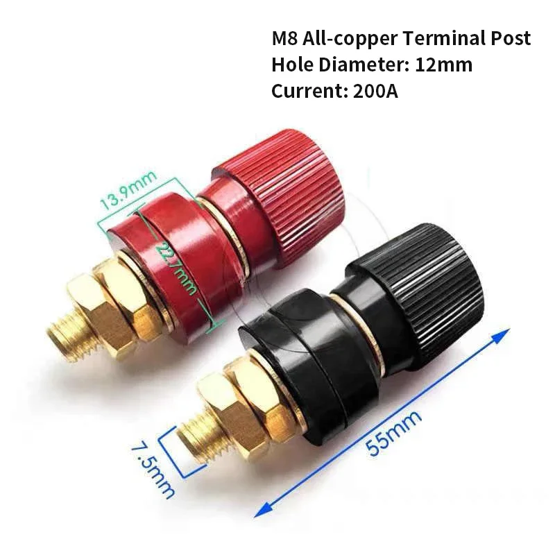 100A-300A M5/M6/M8/M10 conector de Cable de Terminal inversor de alta corriente cobre puro 333/555 bloque de terminales de batería de litio - imagen 4