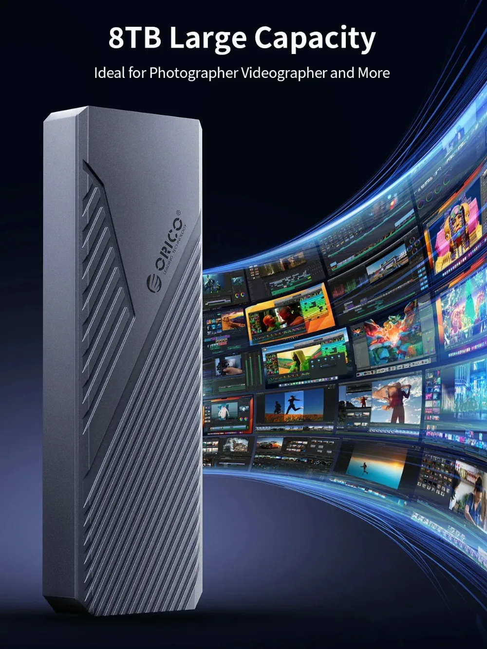 ORICO-carcasa externa de aluminio con ventilador de refrigeración, USB4, 40gbps, M.2, NVMe, SSD, Compatible con Thunderbolt 4, tipo-c, M2 - imagen 5
