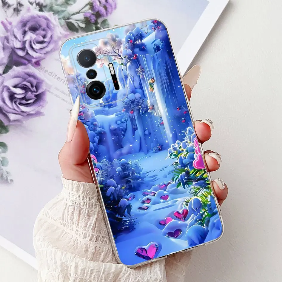 Para Xiaomi 11T Pro funda hermosa flor suave silicona transparente TPU cubierta protectora trasera para Xiaomi 11T Mi 11T Mi11T Pro bolsa de teléfono - imagen 4