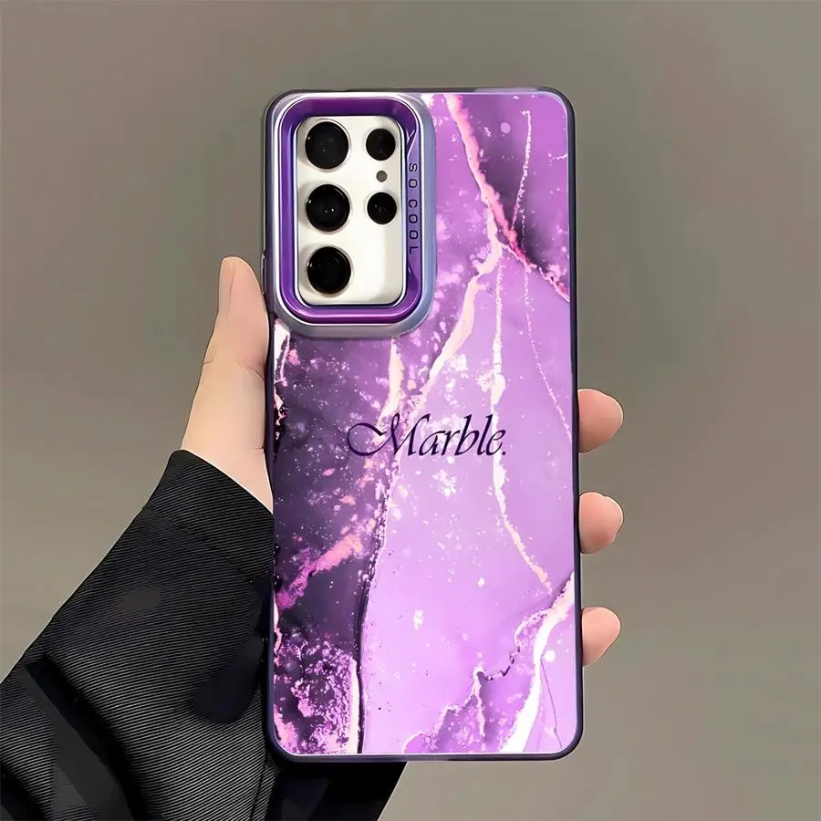 Funda de teléfono de mármol para Samsung Galaxy S24 Ultra S21 FE S20 FE S20 S25 S23 Ultra S22 Plus, funda suave de lujo - imagen 4