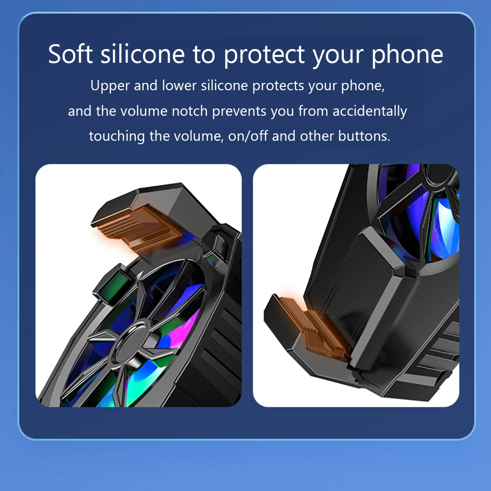 Radiador de teléfono móvil con luz RGB, Enfriador de juegos para teléfono móvil, radiador de juegos recargable para Vlog al aire libre, juegos móviles - imagen 5