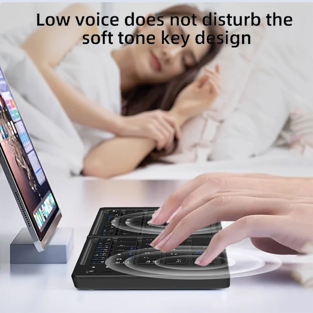 Teclado Bluetooth Mini teclado plegable teclado recargable teclado inalámbrico silencioso teclado portátil para Windows Android IOS - imagen 4