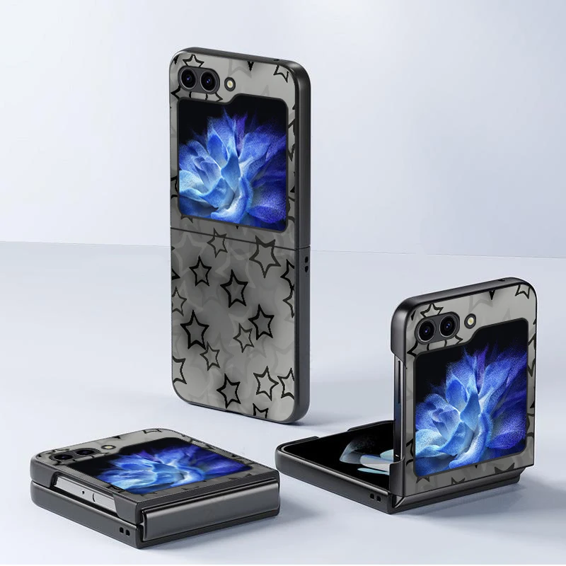Funda para Samsung para Galaxy Z Flip 5 Z Flip Z Flip 3 Z FLIP 6 Contraportada Estrellas Grises - imagen 3