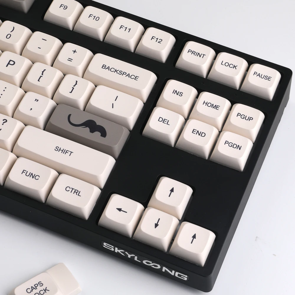 Teclas de marfil de 124 teclas, teclas de perfil de cereza japonés inglés, PBT, sublimación de tinte para teclado mecánico MX Switch 61 68 87 96 - imagen 2