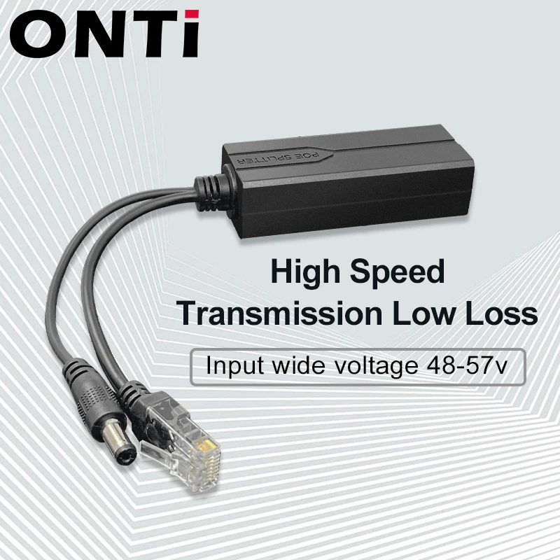 ONTi Divisor PoE 48V a 5V/12V USB-C Micro 100/1000Mbps para IP Cam - imagen 4