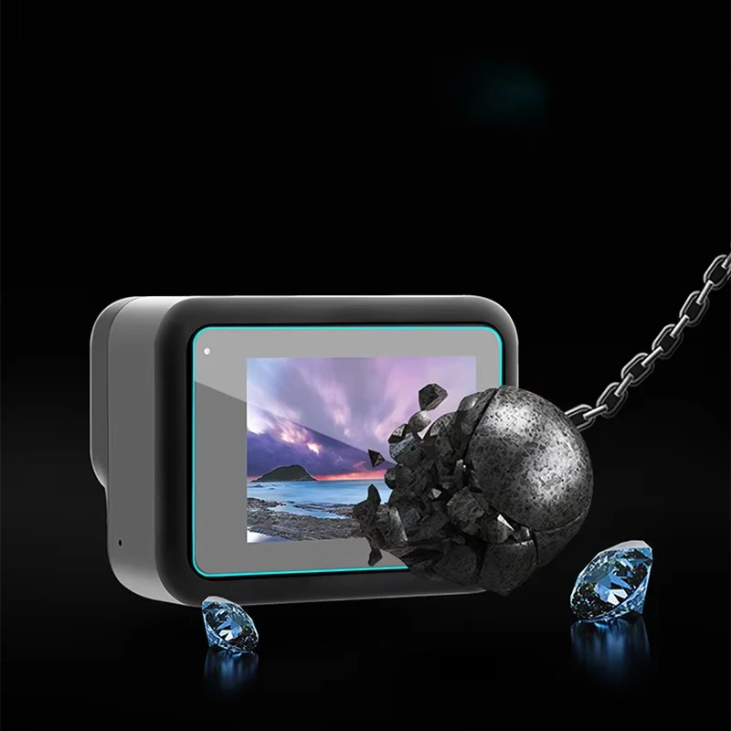 Hero 11/10/9/8 Protector de pantalla de vidrio templado negro película protectora de protección de lente para Go Pro Hero 8 9 10 11 - imagen 3