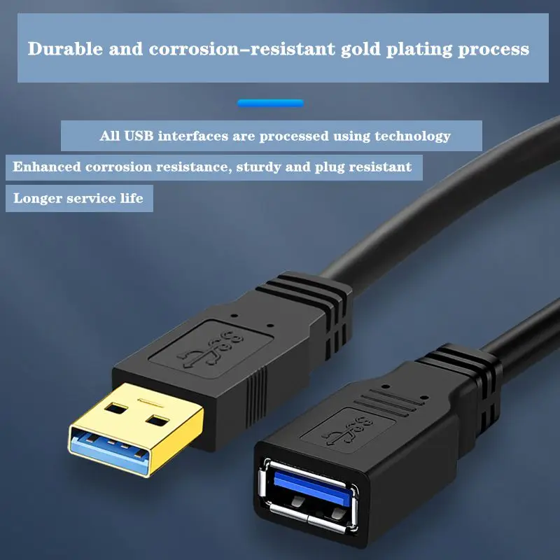 Cable de datos USB 3,0 A macho a hembra, Cable de extensión de impresora de tarjeta de red inalámbrica de carga de ordenador de teléfono móvil de alta velocidad - imagen 3