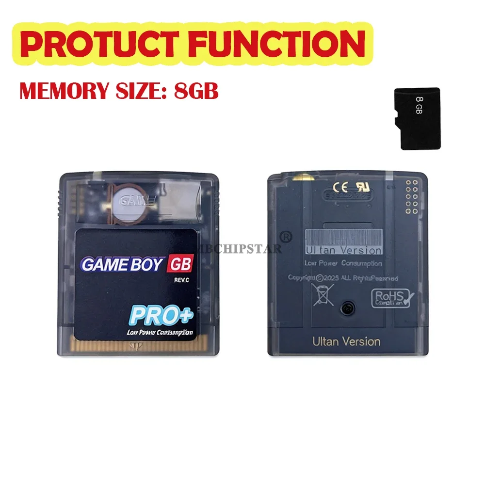 Cartucho de equipo para juegos Flash GG 2000 en 1 juegos con tarjeta TF Compatible con GBC para consola portátil GBA colección de juegos Retro