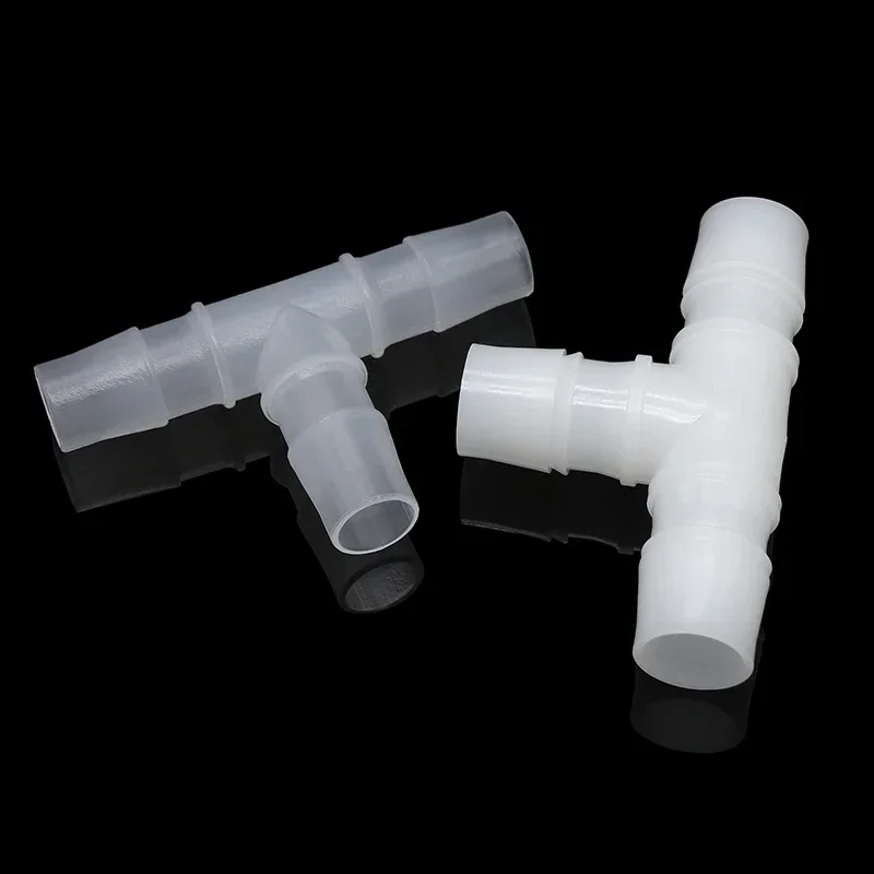 Conector de tubería de agua tipo T, 5 ~ 50 Uds., 3,2mm - 25mm PP PE, conector divisor de lengüeta en T, acoplador de riego de jardín, junta de calidad alimentaria - imagen 2