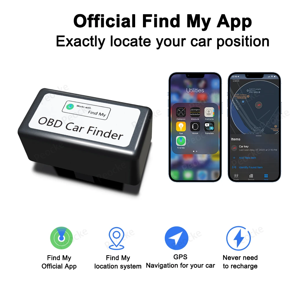 Mini rastreador GPS para coche, localizador OBD2 para Apple Find My iTag, Monitor GPS OBD, rastreador de vehículo, aplicación gratuita antipérdida - imagen 2