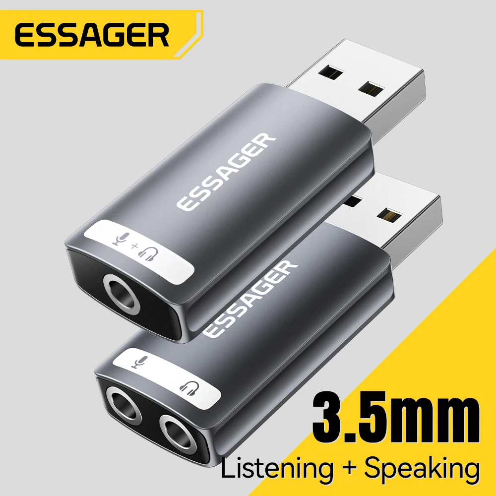 Essager Tarjeta de Sonido USB – Adaptador Jack 3,5mm para PC y Consolas - imagen 3