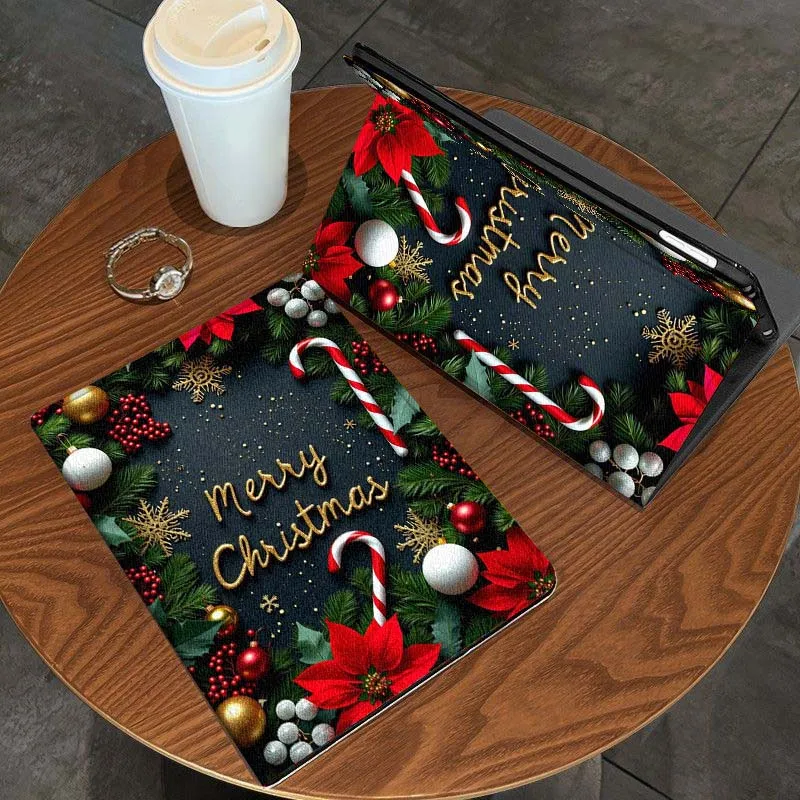 Saludos navideños con estilo para Huawei MatePad Air Pro M6 M5 SE T5 13,2 12,6 12 11,5 11 10,8 10,4 10,1 pulgadas funda para tableta - imagen 3