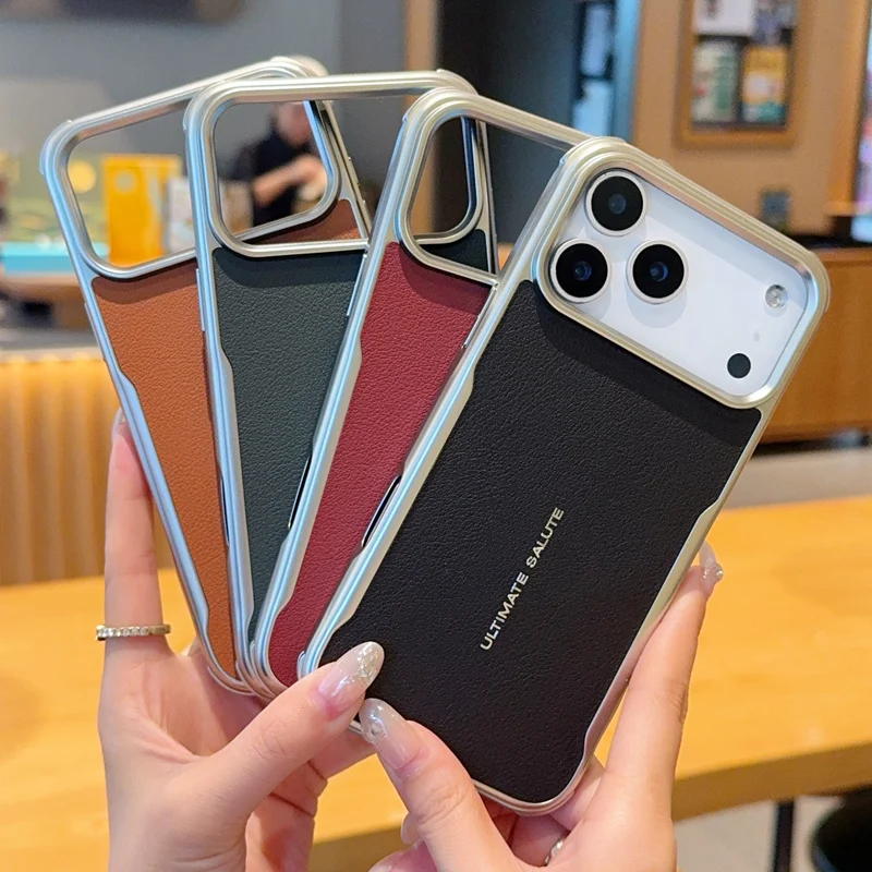 Para Apple iphone 17 Pro Max funda de cuero PU magnética de carga inalámbrica funda protectora trasera para iphone 17 Air Phone Shell - imagen 3