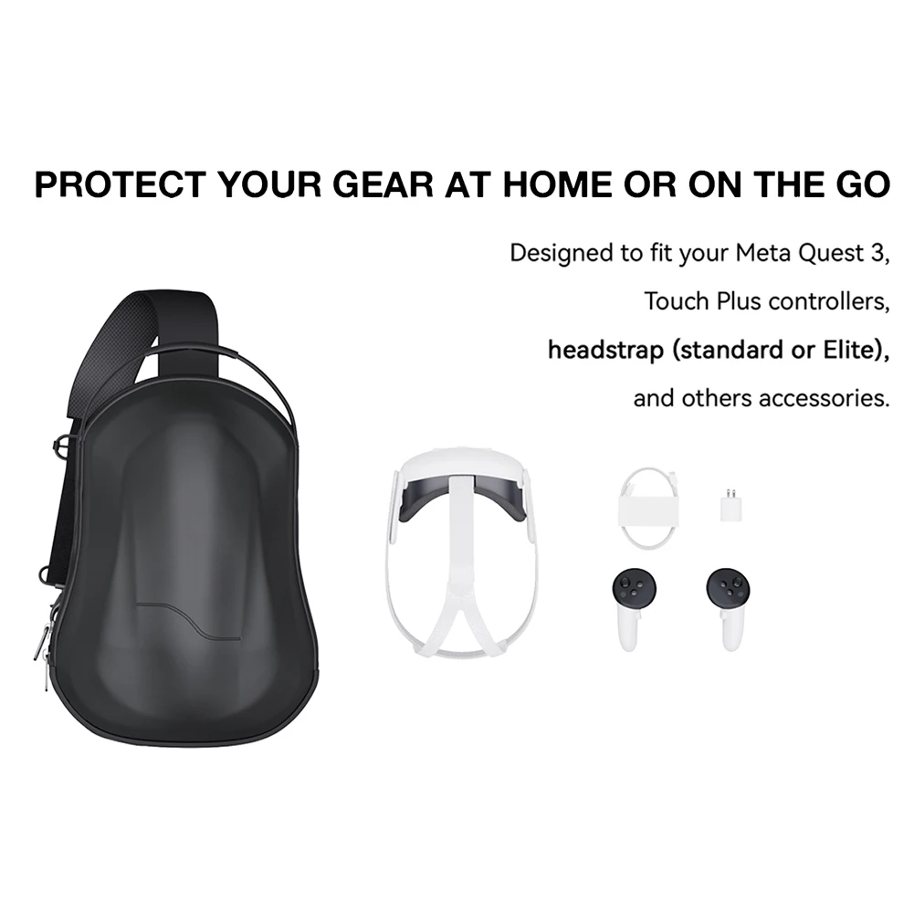 Estuche de transporte portátil, estuche rígido, bolsa de almacenamiento de viaje de un solo hombro, funda para Meta Quest 3/2 Pico 4 Ultra VR, accesorios - imagen 4