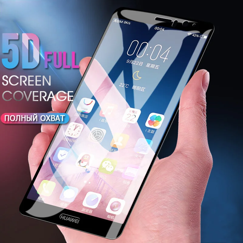 Vidrio Templado 5D para Huawei Y9 Y5 Y7 Y6 Prime 2018, película de pantalla de teléfono para Honor 7A Pro 5D, vidrio en Honor 7C Pro, versión de Rusia - imagen 2