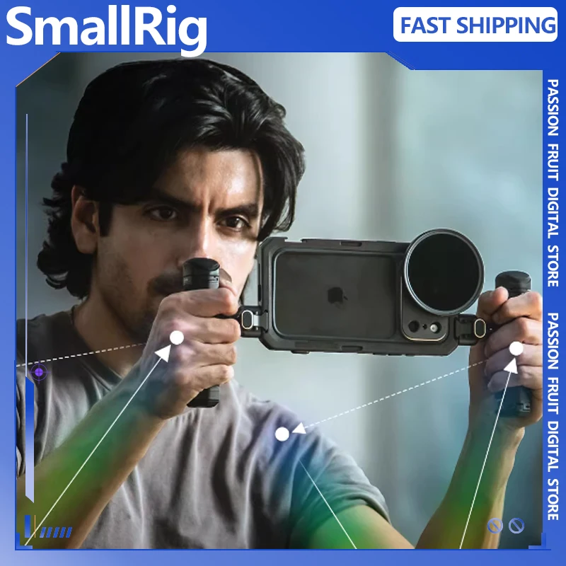Jaula de vídeo móvil SmallRig 17 Pro para iPhone 17 Pro Max/Pro Edición insignia Lente de 17 mm y placa trasera con montura en T para grabación de vídeo