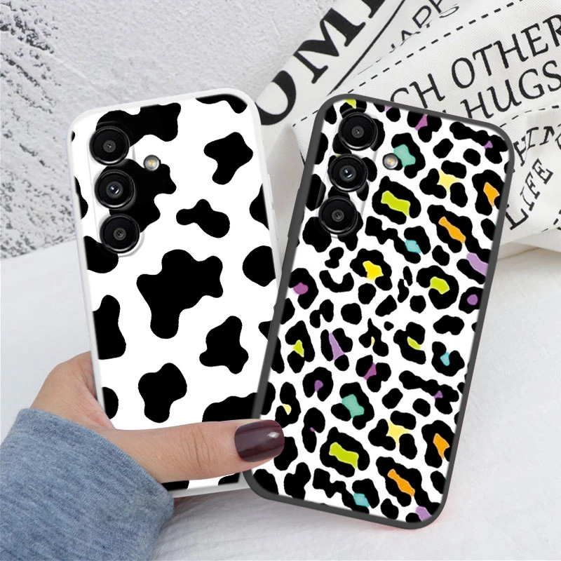 Funda de teléfono con estampado de leopardo para Samsung Galaxy A24 A54 A55 A34 A56 A16 4G, funda protectora trasera de silicona suave - imagen 3