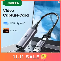 UGREEN-tarjeta de captura de vídeo 4K HDMI a USB tipo C, caja de grabación de vídeo HDMI para PC, portátil, cámara DSLR, grabación en vivo