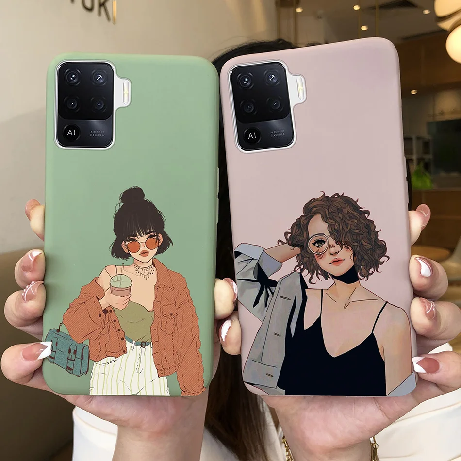 Funda de teléfono para OPPO Reno 5F 5Z 6Z, carcasa trasera de silicona mate suave con corazón de amor, anticaída - imagen 2