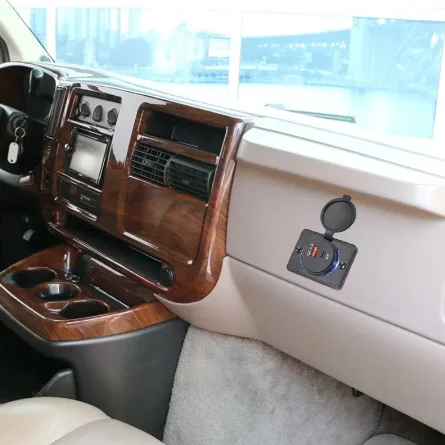 Panel de enchufe USB 12-24V PD QC3.0 RV, cargador de coche de carga rápida de 18W con luz LED para coche, autobús, camión, barco, ATV - imagen 5