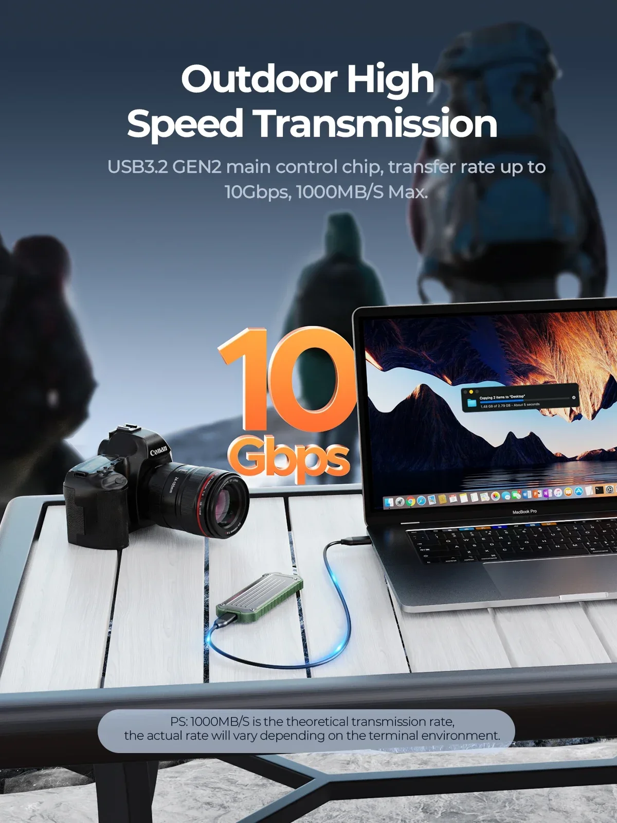 ORICO M.2 NVMe SATA carcasa de aleación de Zinc impermeable SSD externo 10Gbps portátil M.2 caja de almacenamiento de disco duro para PC portátil - imagen 4