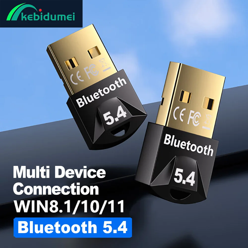 Kebidumei-Adaptador Bluetooth USB BT 5,4, Dongle para PC, altavoz, ratón, teclado, música, receptor de Audio, transmisor, controlador gratis