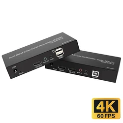 Extensor KVM HDMI USB con fibra óptica para teclado y ratón