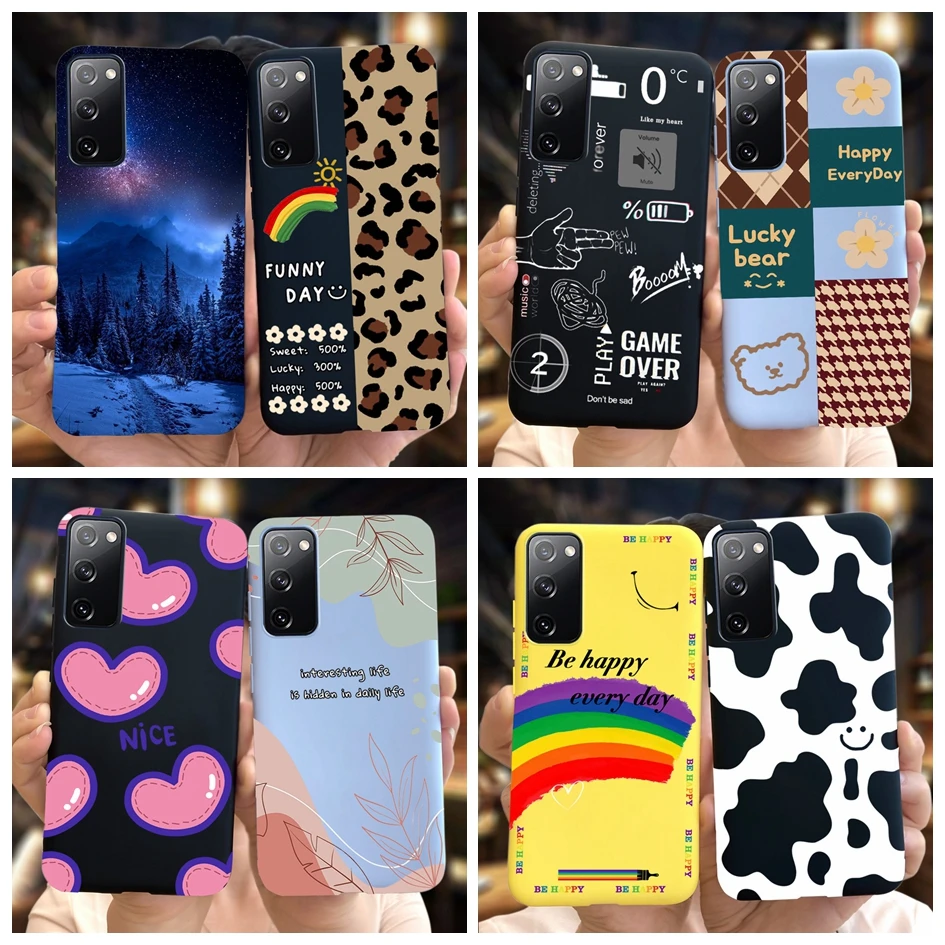 Funda de teléfono para Samsung Galaxy S20 FE 5G, carcasa mate suave de vaca, arcoíris, S20 Fan Edition S20 Plus, parachoques de SM-G780F