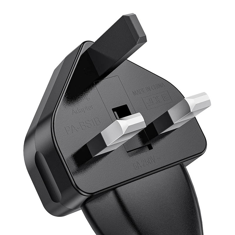 Adaptador convertidor de enchufe de alimentación de UE a Reino Unido de 2 clavijas, enchufe europeo de la UE a enchufe adaptador de Reino Unido, enchufe C redondo hembra de 2 clavijas a macho BS1363 - imagen 3