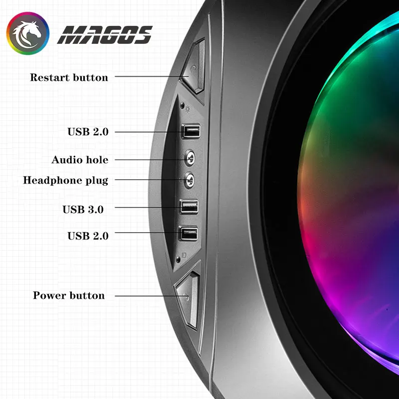 RGB ITX-carcasa panorámica para ordenador de escritorio, gabinete de Gamer MOD, chasis de M-ATX, vidrio templado, penetración completa, refrigeración por agua - imagen 3