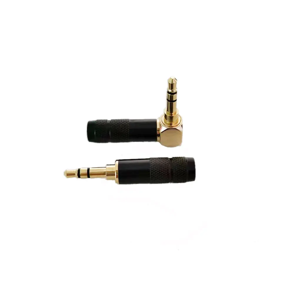 Angitu chapado en oro 3,5mm TRS/TRRS cabeza 4/3 polos estéreo macho auriculares Jack enchufe de soldadura Metal DIY Audio encabezado ángulo recto - imagen 3
