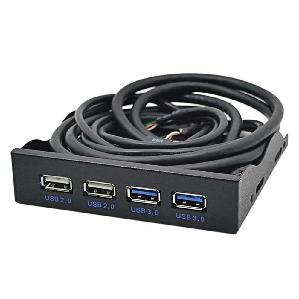 BTBcoin HUB USB 2,0 USB 3,0 Panel frontal de 4 puertos USB3.0 Hub Splitter adaptador de soporte combinado interno para escritorio Bahía de disquete de 3,5 pulgadas - imagen 2