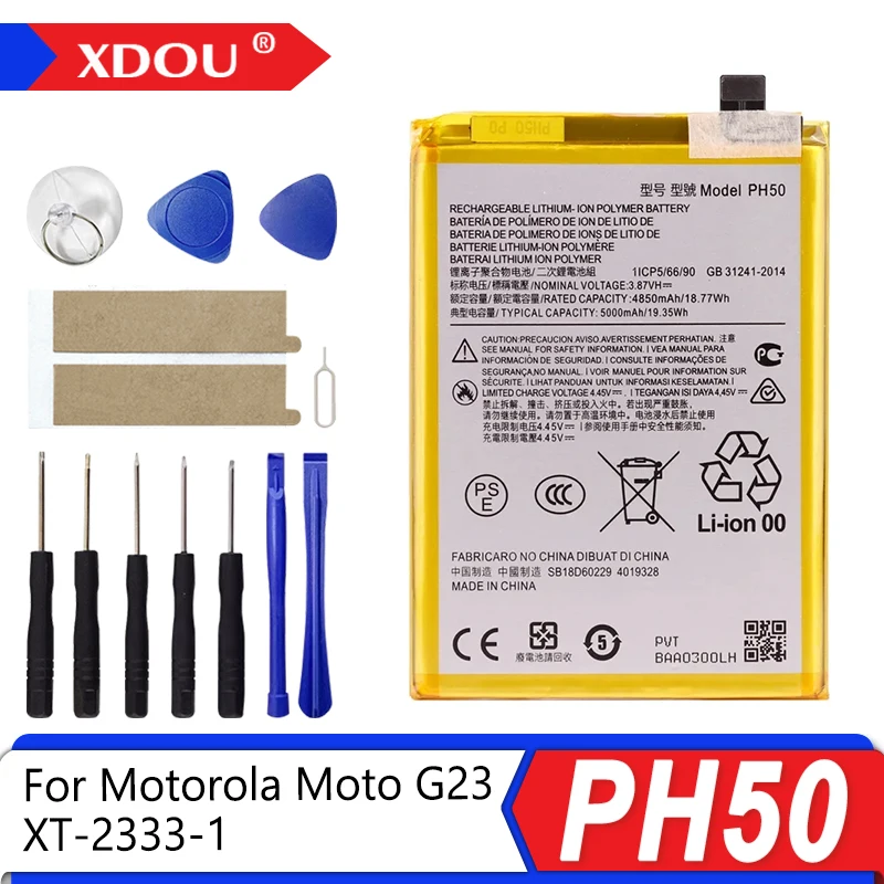 Nueva batería PH50 5000mAh para Motorola MOTO G23 XT-2333-1 baterías de teléfonos móviles + herramientas