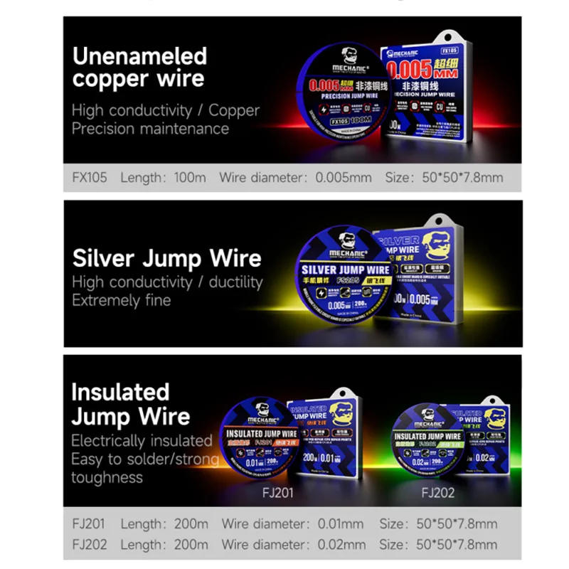 Cable de salto aislado ultrafino mecánico FX105 para placa base de teléfono móvil CPU PCB FPC estañado rápido sin reparación de resistencia línea de vuelo - imagen 4