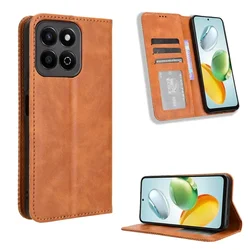Funda Cuero Honor 200 Smart 5G Tipo Billetera Retro Magnética