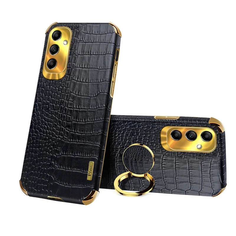 Funda chapada en cocodrilo para Samsung Galaxy A56 A36 A26 A16 5G A06 A15 A25 A35 A55 A54 A24 A34 A14 funda con soporte de anillo Coque
