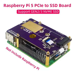 Raspberry Pi 5 PCIe a M.2 NVMe SSD compatible con Gen2/3 tamaño 2230 2242 2280 PCIE SSD placa de expansión para Pi5 RPi 5