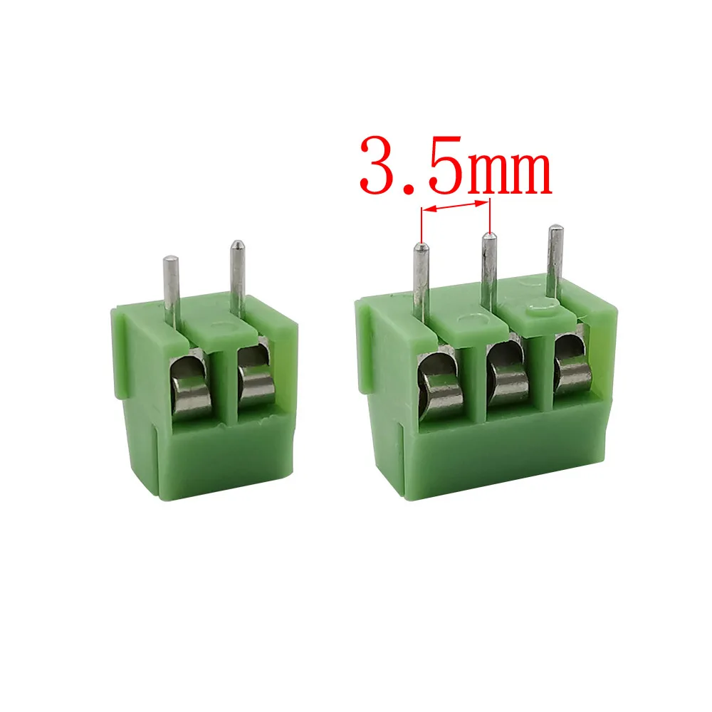 Bloque de terminales de tornillo PCB KF350, conector de terminales de tornillo enchufable, clavija recta, Paso 2P, 3 pines, 3,5mm, Cable de 24-18AWG - imagen 2
