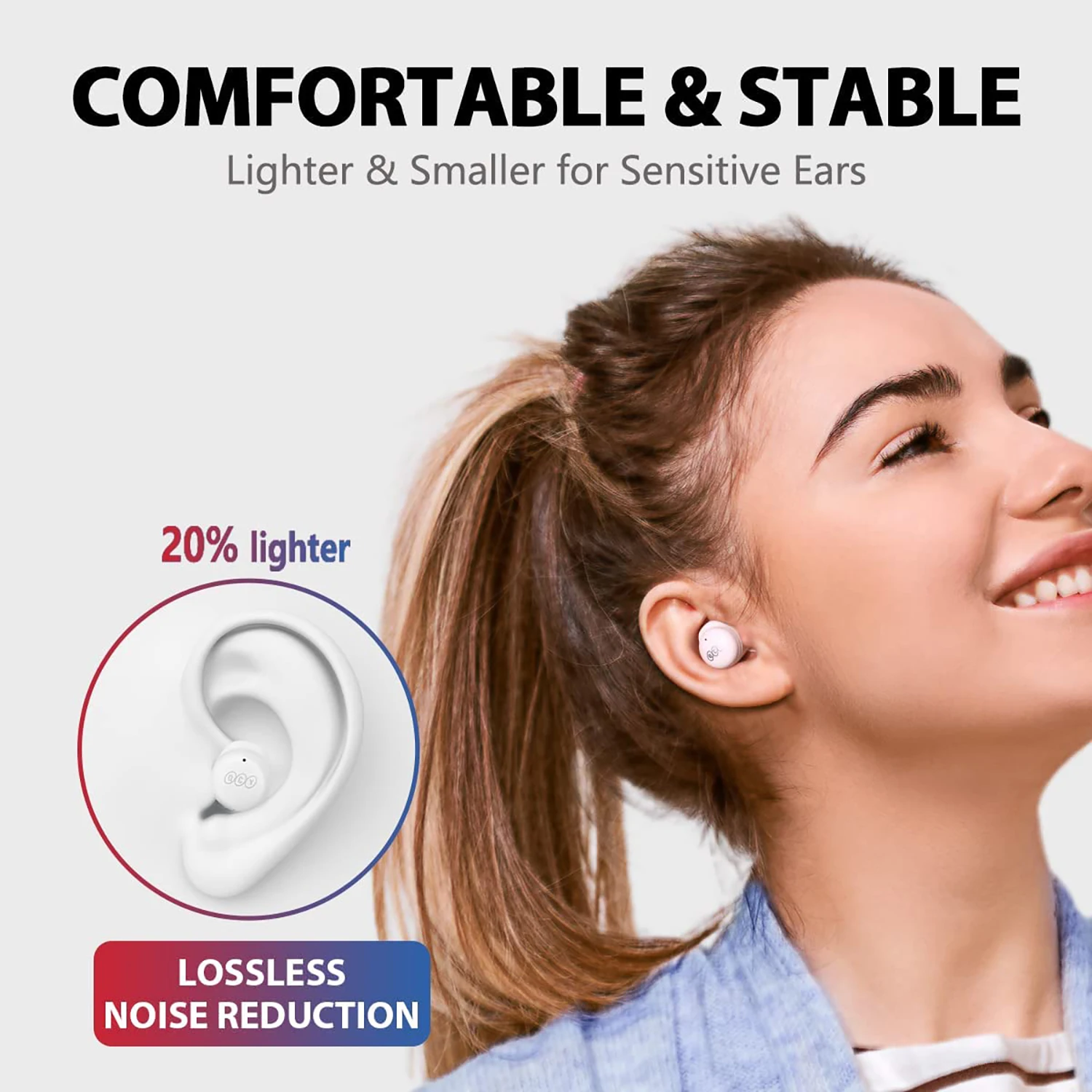 QCY-auriculares inalámbricos T17 con Bluetooth 5,3, dispositivo de audio con Control táctil, baja latencia, para juegos, Youth, Hifi, ENC, llamadas, 26H - imagen 3