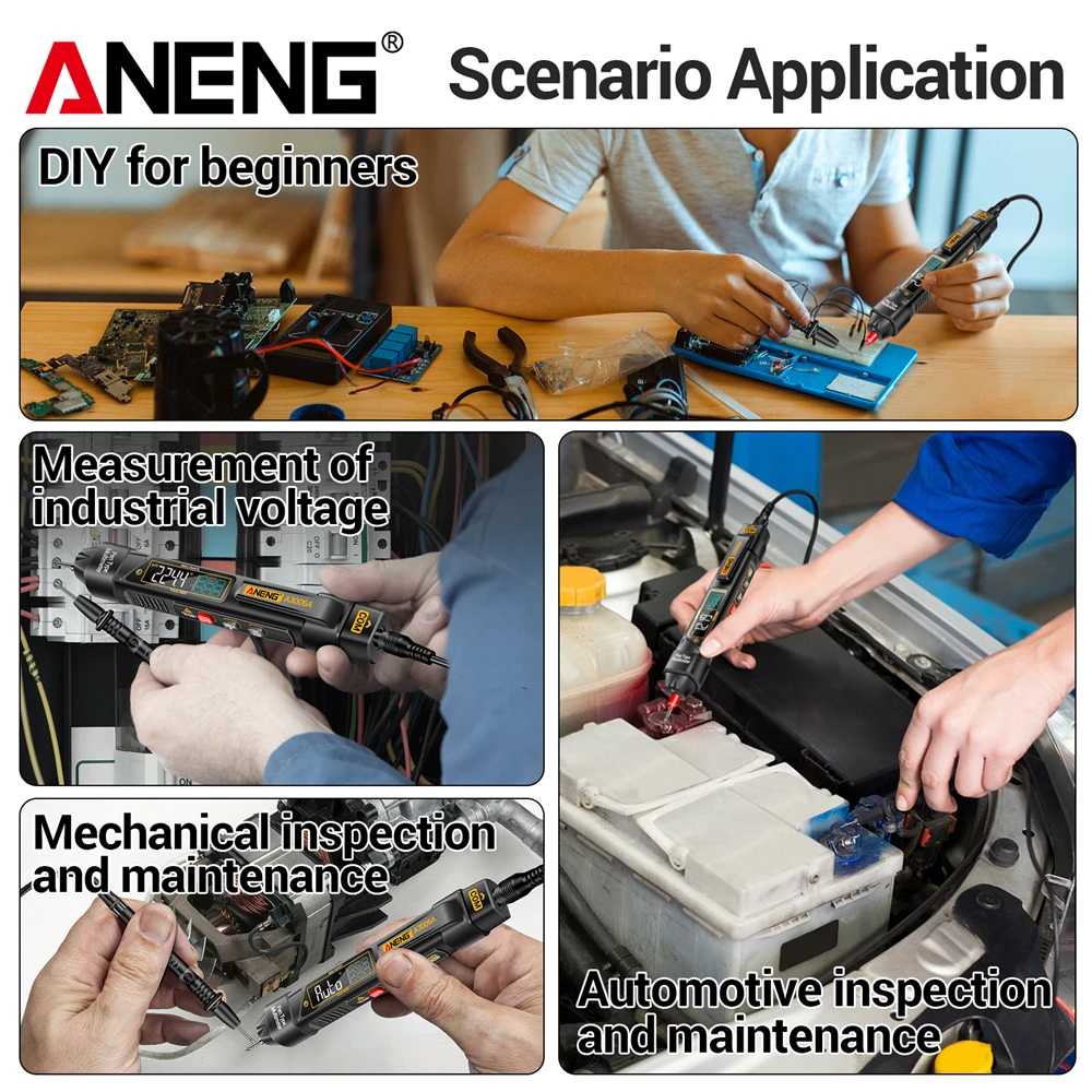 ANENG A3006A multímetro probador de voltaje 4000 recuentos multímetro NCV prueba de diodo Ohmer condensador cero Firewire Hz 	 Herramientas de instrumentos - imagen 3