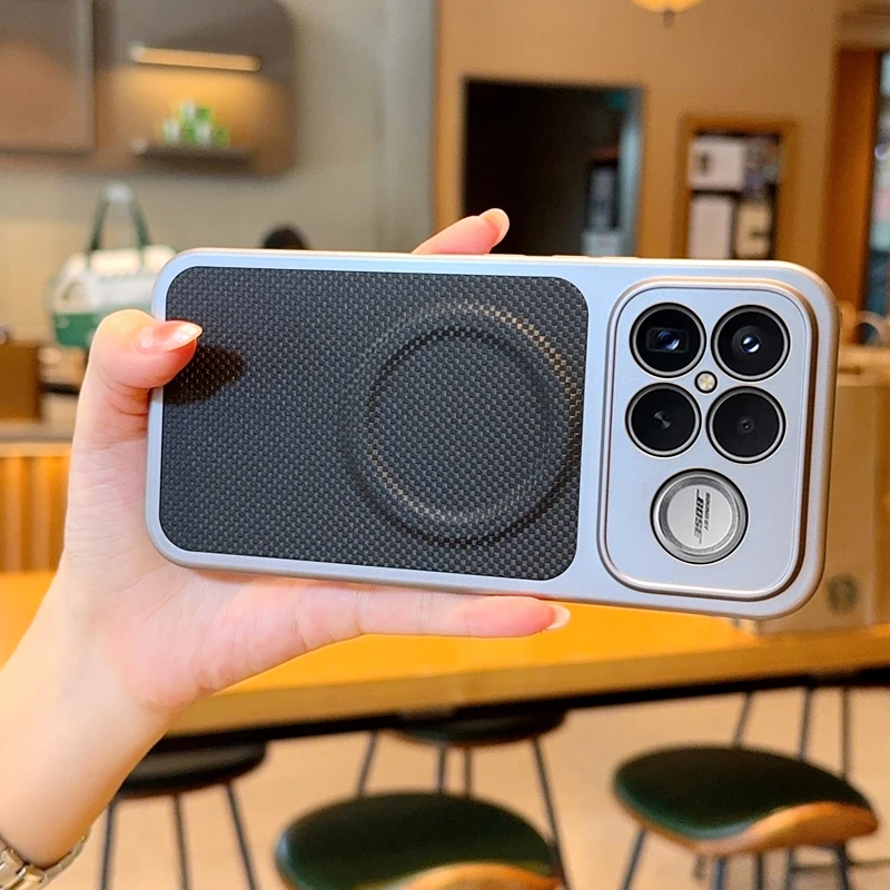 Para Xiaomi POCO F8 Pro F8 Ultra funda de cuero PU de lujo + PC funda protectora trasera magnética Magsafe para Redmi K90 Pro Max Shell - imagen 3